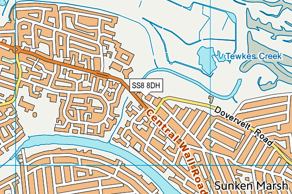 SS8 8DH map - OS VectorMap District (Ordnance Survey)