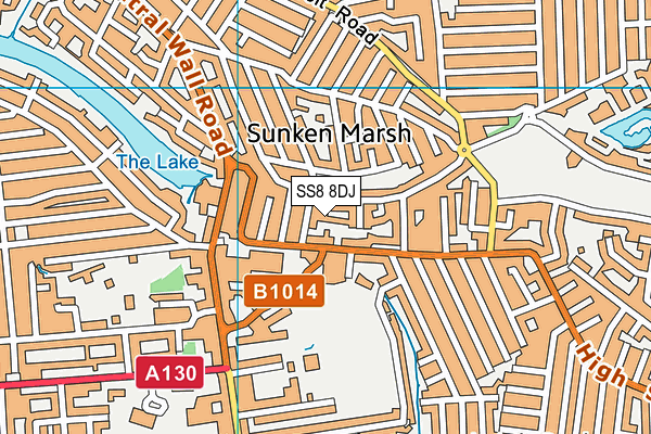 SS8 8DJ map - OS VectorMap District (Ordnance Survey)