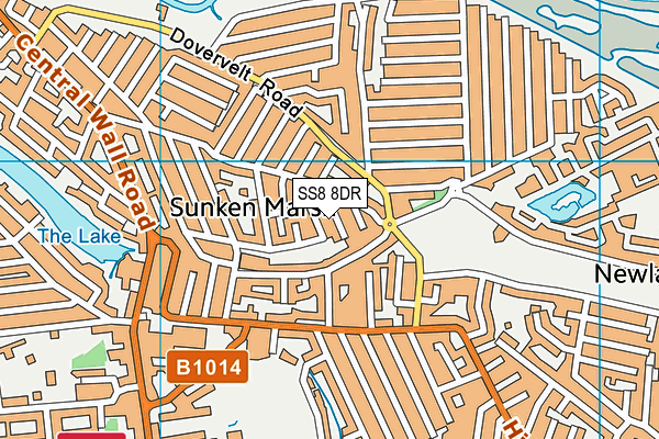 SS8 8DR map - OS VectorMap District (Ordnance Survey)