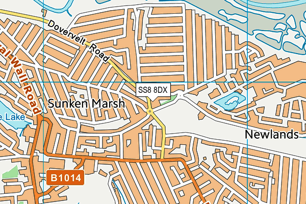SS8 8DX map - OS VectorMap District (Ordnance Survey)