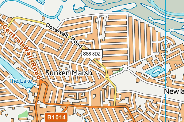 SS8 8DZ map - OS VectorMap District (Ordnance Survey)