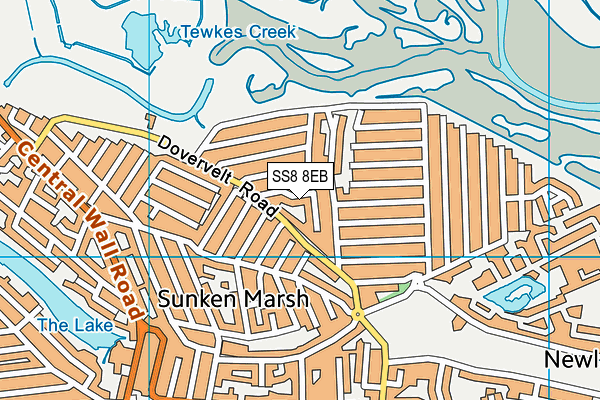 SS8 8EB map - OS VectorMap District (Ordnance Survey)