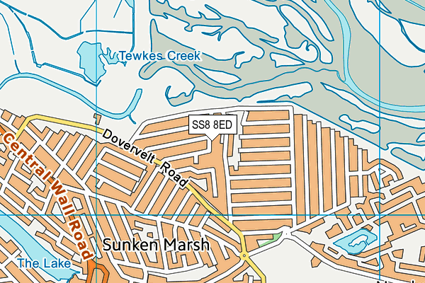 SS8 8ED map - OS VectorMap District (Ordnance Survey)