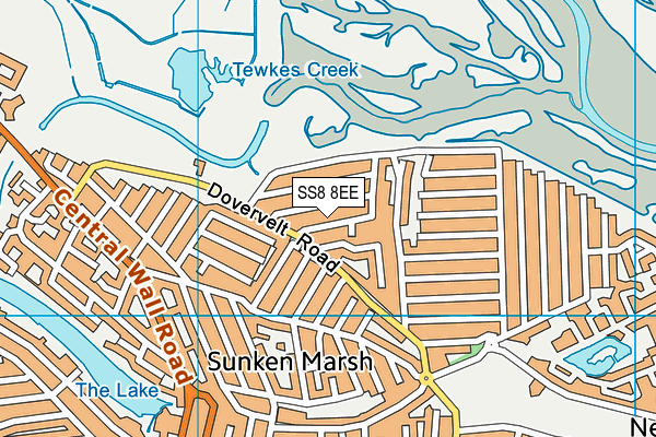 SS8 8EE map - OS VectorMap District (Ordnance Survey)