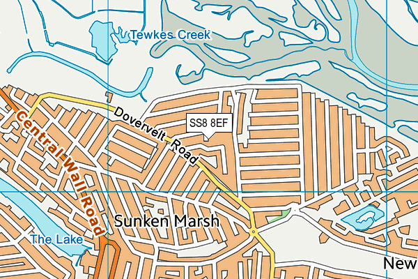 SS8 8EF map - OS VectorMap District (Ordnance Survey)