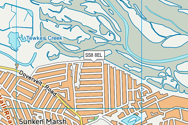 SS8 8EL map - OS VectorMap District (Ordnance Survey)