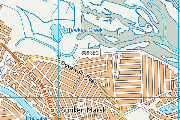 SS8 8EQ map - OS VectorMap District (Ordnance Survey)