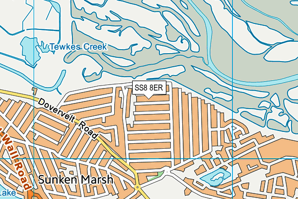 SS8 8ER map - OS VectorMap District (Ordnance Survey)