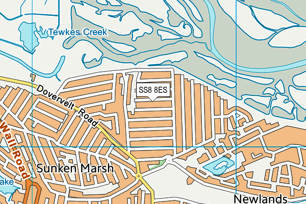 SS8 8ES map - OS VectorMap District (Ordnance Survey)