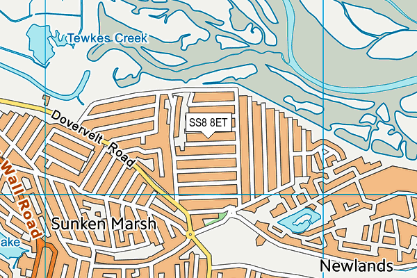 SS8 8ET map - OS VectorMap District (Ordnance Survey)