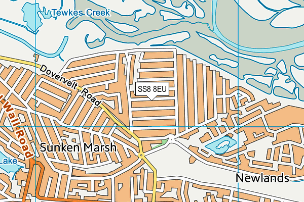 SS8 8EU map - OS VectorMap District (Ordnance Survey)