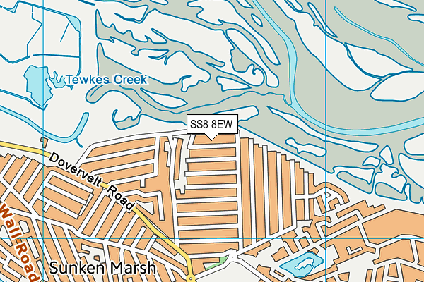 SS8 8EW map - OS VectorMap District (Ordnance Survey)