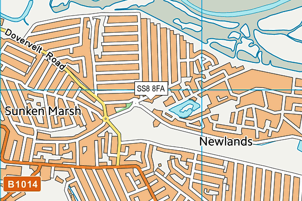 SS8 8FA map - OS VectorMap District (Ordnance Survey)