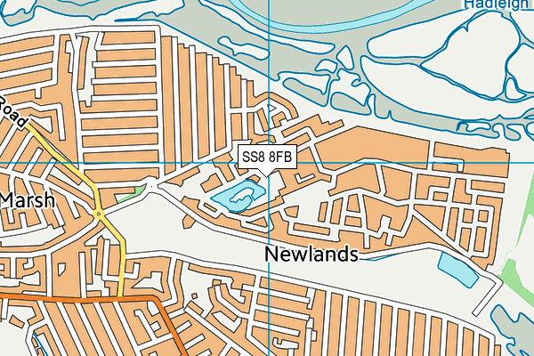 SS8 8FB map - OS VectorMap District (Ordnance Survey)