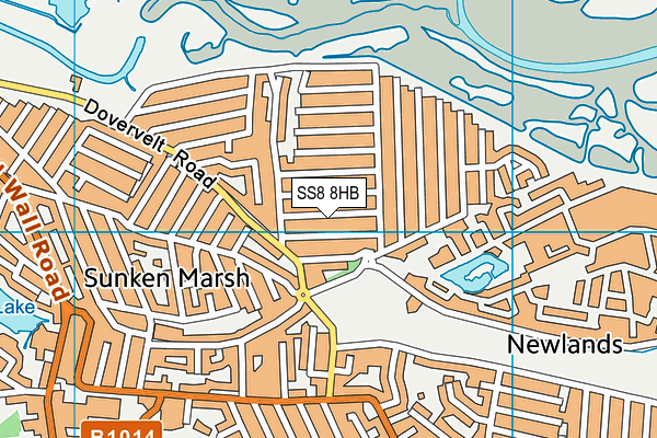 SS8 8HB map - OS VectorMap District (Ordnance Survey)