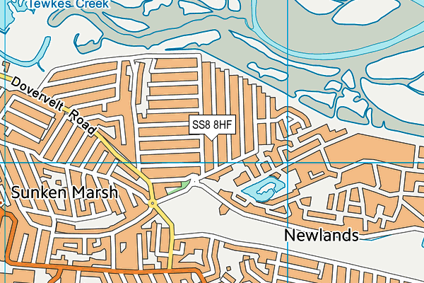 SS8 8HF map - OS VectorMap District (Ordnance Survey)