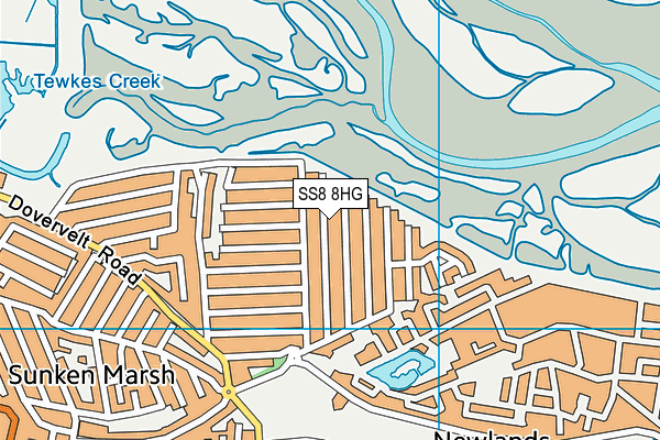 SS8 8HG map - OS VectorMap District (Ordnance Survey)