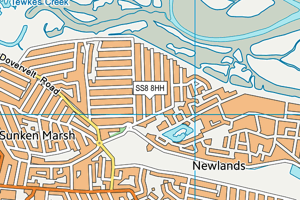 SS8 8HH map - OS VectorMap District (Ordnance Survey)