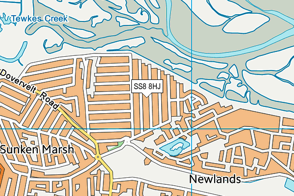 SS8 8HJ map - OS VectorMap District (Ordnance Survey)