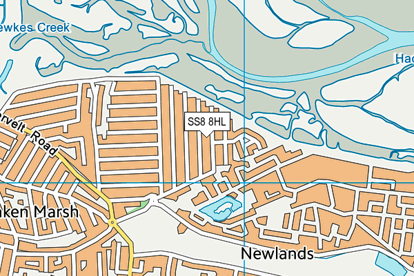 SS8 8HL map - OS VectorMap District (Ordnance Survey)