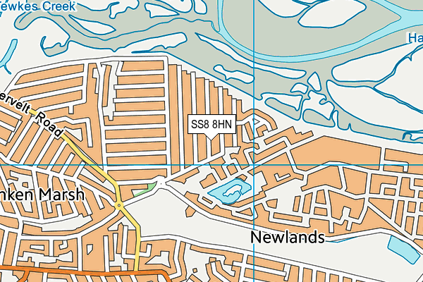 SS8 8HN map - OS VectorMap District (Ordnance Survey)