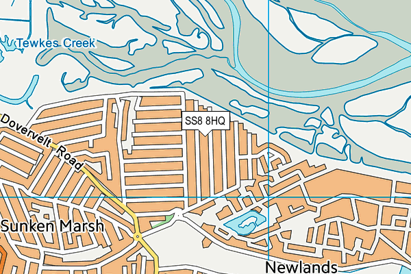 SS8 8HQ map - OS VectorMap District (Ordnance Survey)