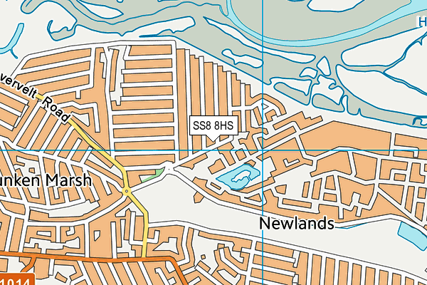 SS8 8HS map - OS VectorMap District (Ordnance Survey)