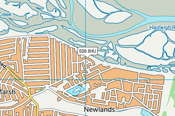 SS8 8HU map - OS VectorMap District (Ordnance Survey)