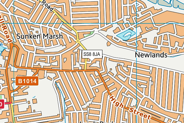 SS8 8JA map - OS VectorMap District (Ordnance Survey)