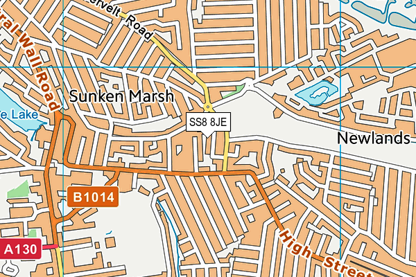 SS8 8JE map - OS VectorMap District (Ordnance Survey)