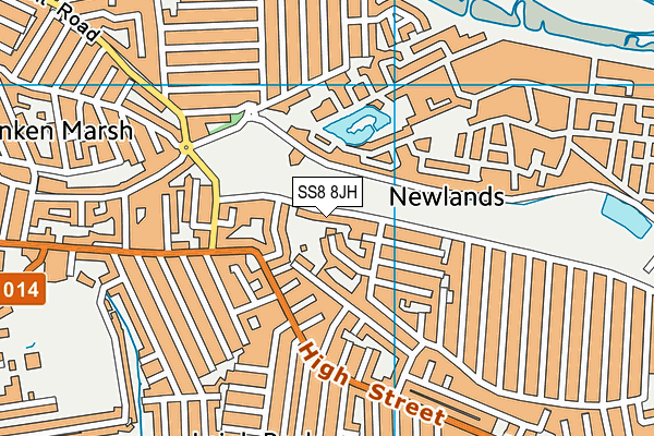 SS8 8JH map - OS VectorMap District (Ordnance Survey)