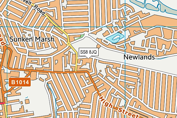 SS8 8JQ map - OS VectorMap District (Ordnance Survey)