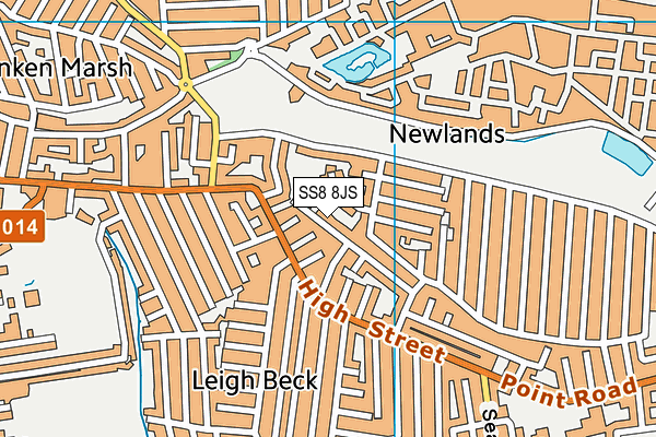 SS8 8JS map - OS VectorMap District (Ordnance Survey)