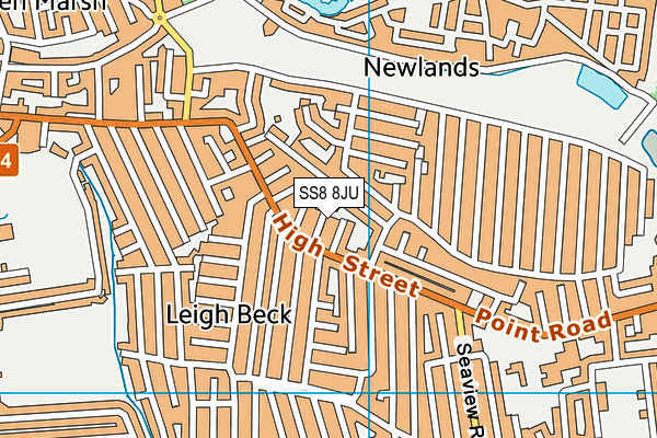 SS8 8JU map - OS VectorMap District (Ordnance Survey)