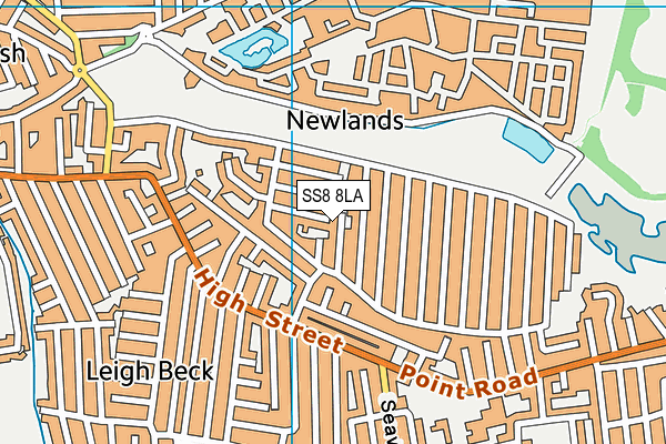 SS8 8LA map - OS VectorMap District (Ordnance Survey)