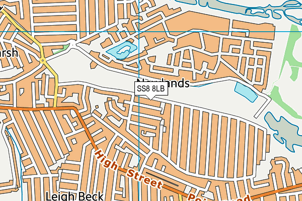 SS8 8LB map - OS VectorMap District (Ordnance Survey)