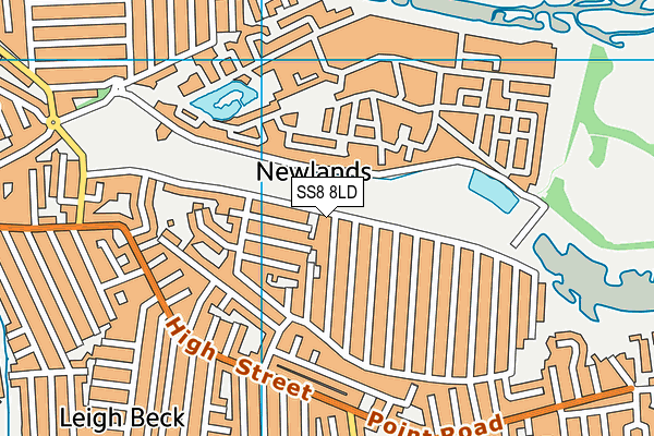 SS8 8LD map - OS VectorMap District (Ordnance Survey)