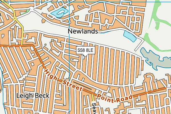 SS8 8LE map - OS VectorMap District (Ordnance Survey)