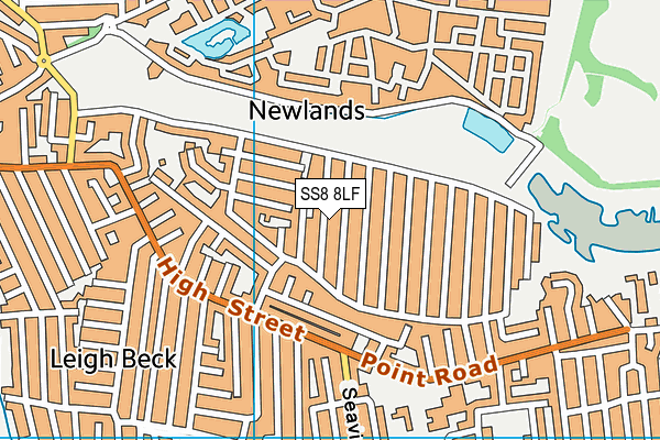SS8 8LF map - OS VectorMap District (Ordnance Survey)