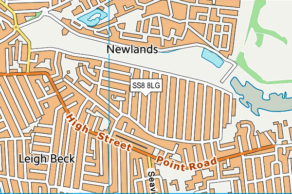 SS8 8LG map - OS VectorMap District (Ordnance Survey)