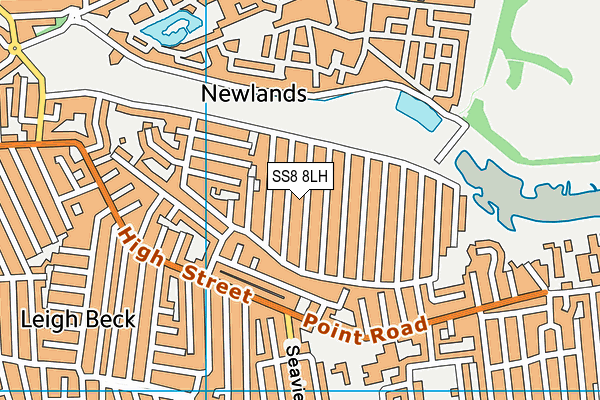 SS8 8LH map - OS VectorMap District (Ordnance Survey)