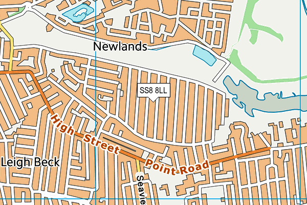 SS8 8LL map - OS VectorMap District (Ordnance Survey)