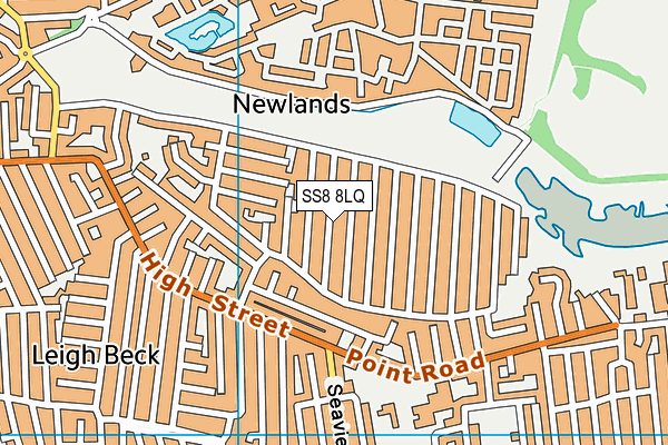 SS8 8LQ map - OS VectorMap District (Ordnance Survey)