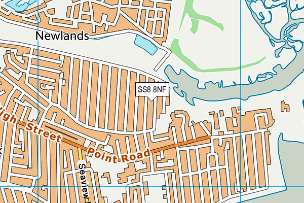 SS8 8NF map - OS VectorMap District (Ordnance Survey)