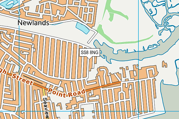 SS8 8NG map - OS VectorMap District (Ordnance Survey)