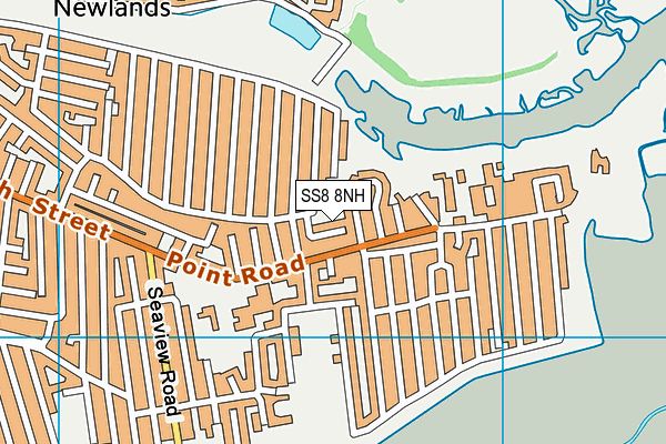 SS8 8NH map - OS VectorMap District (Ordnance Survey)