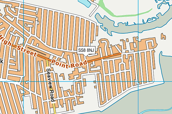 SS8 8NJ map - OS VectorMap District (Ordnance Survey)