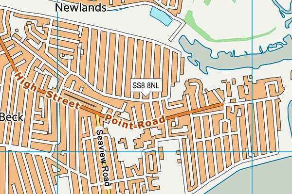 SS8 8NL map - OS VectorMap District (Ordnance Survey)