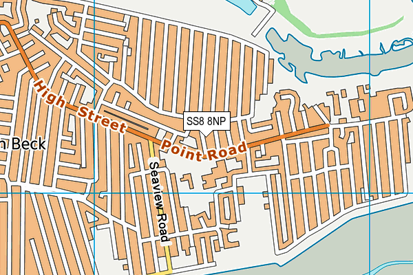 SS8 8NP map - OS VectorMap District (Ordnance Survey)