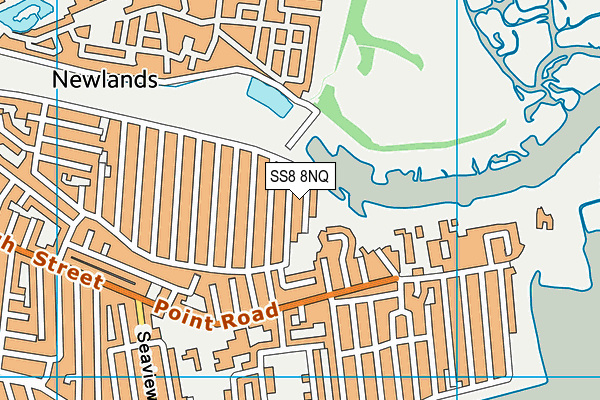 SS8 8NQ map - OS VectorMap District (Ordnance Survey)